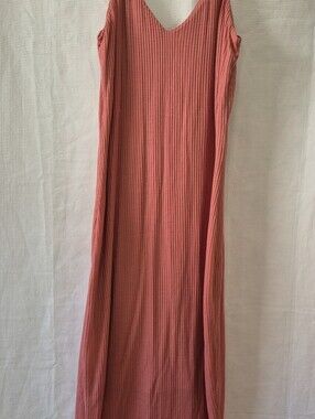 EXPRESS Sleeveless Ribbed Knit Coral Pink Maxi Dress Size Medium